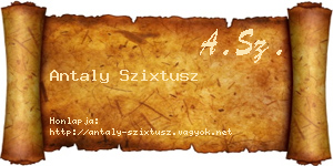 Antaly Szixtusz névjegykártya